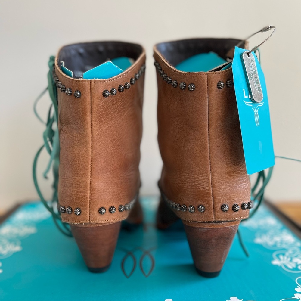 Lane Leather Ankle Boots with Fringe - Picture 6 of 11
